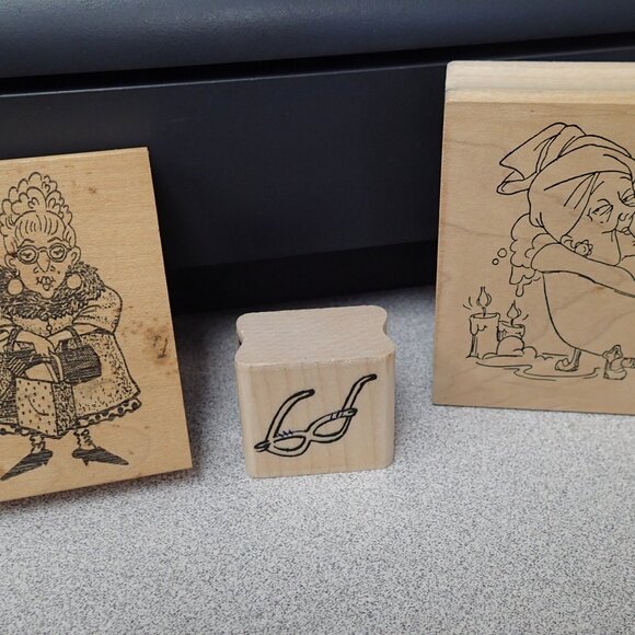 "Old Lady" Stampers Lot of 3 - Picture 1 of 6